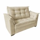 Ver imagem 2 de Sofá 2 Lugares e 2 Poltrona Decorativa para Sala de Estar Suede Bege