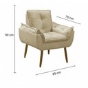 Ver mais imagens de Sofá 2 Lugares e 2 Poltrona Decorativa para Sala de Estar Suede Bege