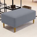 Ver imagem 2 de Kit 2 Puffs Decorativo Sala de Estar Cléo Pés Palito 90cm Suede Cinza