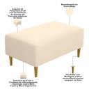 Ver imagem 4 de Kit 2 Puffs Decorativo Sala de Estar Cléo Pés Palito 90cm Suede Bege