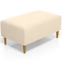 Ver imagem 6 de Kit 2 Puffs Decorativo Sala de Estar Cléo Pés Palito 90cm Suede Bege