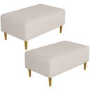 Ver imagem 1 de Kit 2 Puffs Decorativo Sala de Estar Cléo Pés Palito 90cm Linho Bege