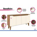 Ver imagem 5 de Aparador Sala Quartzo c/4 Portas 150cm Off White Henn