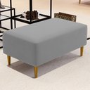 Ver imagem 2 de Kit 2 Puffs Decorativo Sala de Estar Cléo Pés Palito 90cm Corino Cinza