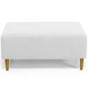 Ver imagem 3 de Kit 2 Puffs Decorativo Sala de Estar Cléo Pés Palito 90cm Corino Branco