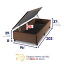 Ver imagem 6 de Conjunto Box Baú Marrom Durban Azul Espuma D28 Solteiro 96x203x64 - King House