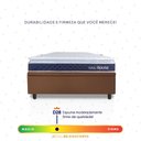 Ver imagem 4 de Conjunto Box Baú Marrom Durban Azul Espuma D28 Solteiro 96x203x64 - King House