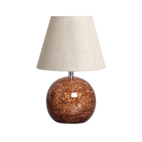 Abajur Pequeno para Quarto Luminária de Mesa Marrom Petra com Cúpula 38x23 Cm