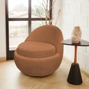 Ver imagem 1 de Poltrona Orgânica Kaira Giratória Bouclé Terracota - Nexta Casa