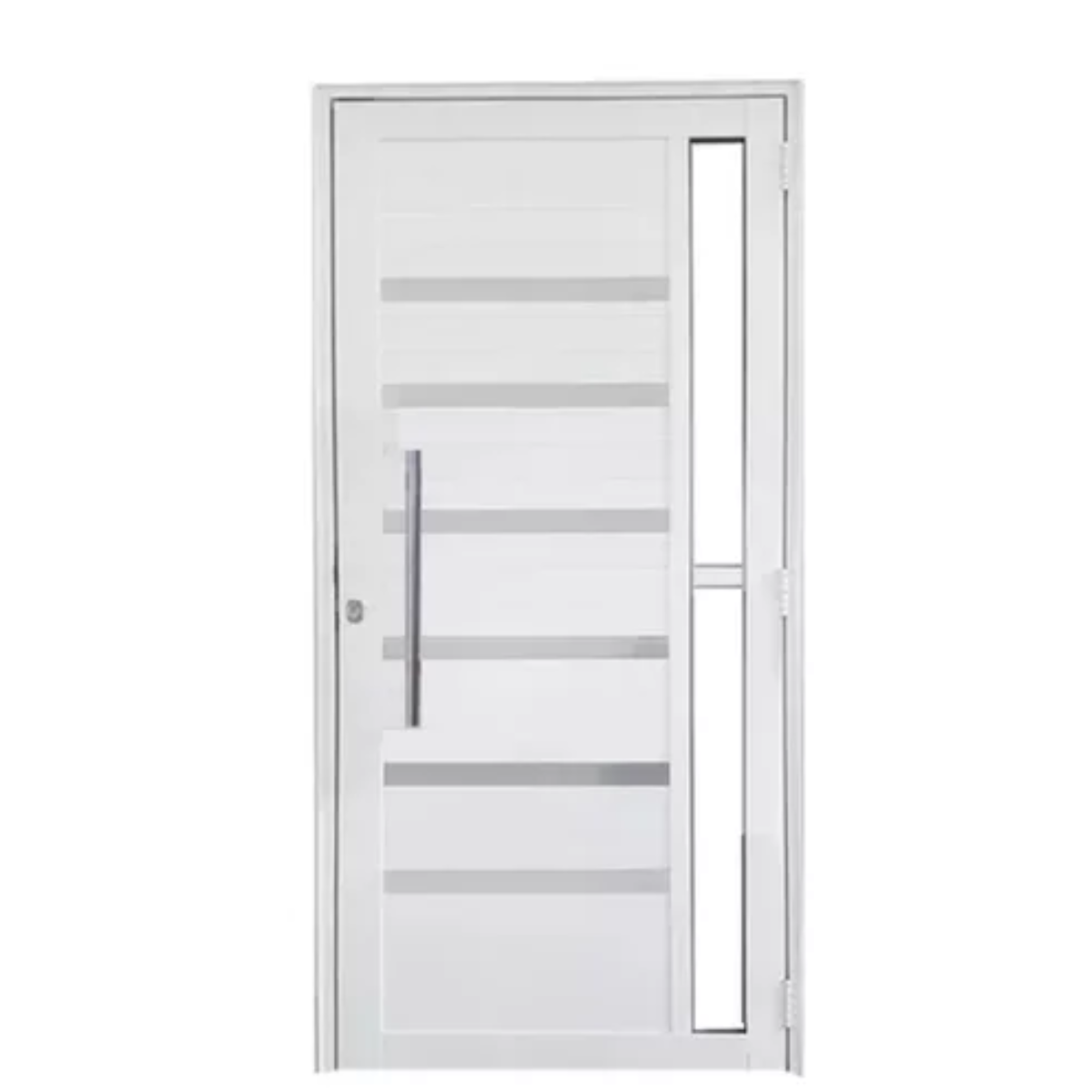 Porta de Alumínio Com Vidro Lado Esquerdo 210x90cm Branco WM Esquadrias - 2