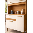 Ver imagem 2 de Armário de Cozinha Jade 90cm Compacto Pequeno para Apartamento com Gavetas 4 Portas:off White