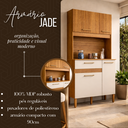 Ver imagem 3 de Armário de Cozinha Jade 90cm Compacto Pequeno para Apartamento com Gavetas 4 Portas:off White
