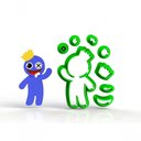 Ver imagem 1 de Cortador Roblox Rainbow Friends - Blue Modular Tamanho 7 Cm