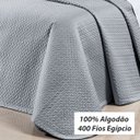 Ver imagem 2 de Colcha King 400 Fios Egípcio 100% Algodão Cinza 3 Peças
