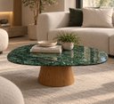 Ver imagem 1 de Mesa de Centro Éclat 90x60cm em Mármore Verde Guatemala