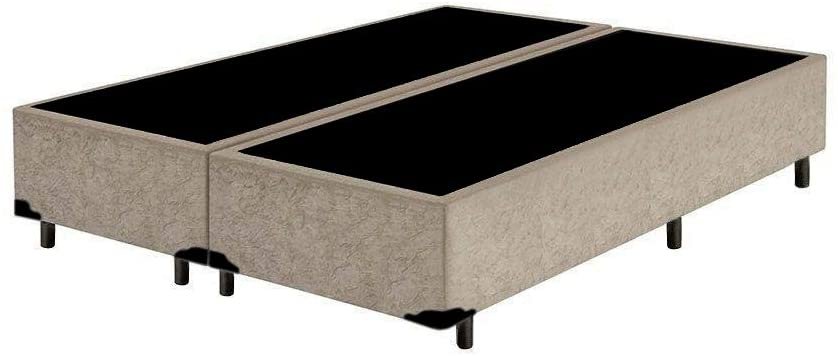 Cama Box Bipartido Premium Queen 1,58 X 1,98 X 0,32 Sued Bege - 2