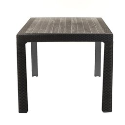 Mesa Rattan Mônaco 90x90cm Preta - 1