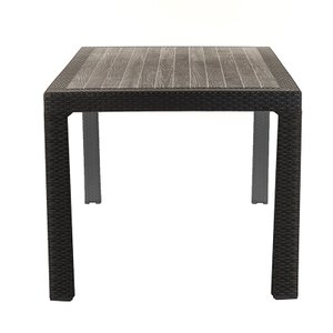 Mesa Rattan Mônaco 90x90cm Preta