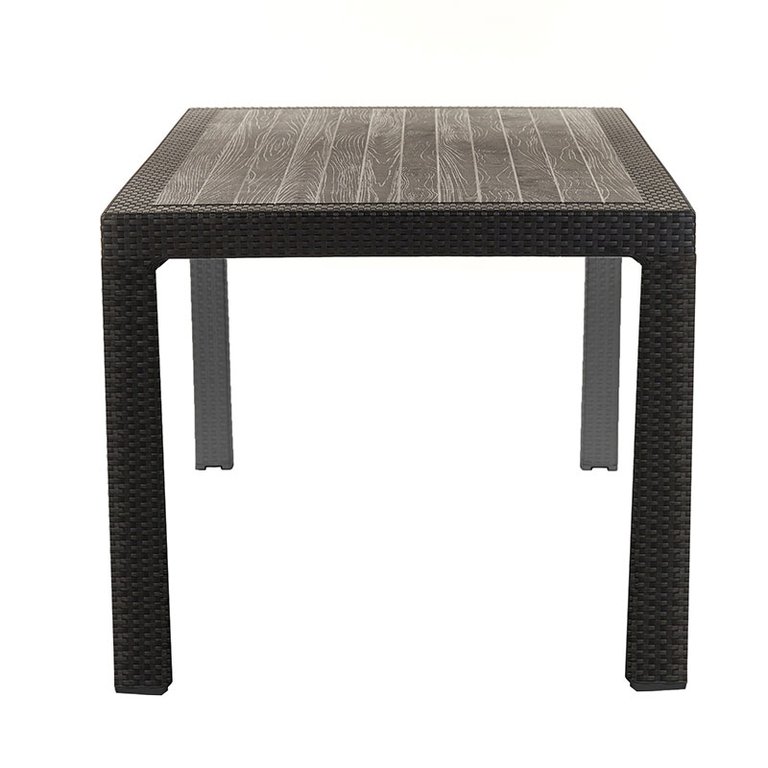 Mesa Rattan Mônaco 90x90cm Preta