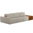 Ver imagem 1 de Sofá Ilha Modular para Sala 342cm com Puff Dublin K01 Bouclê Creme Sintético Caramelo - Lyam