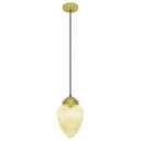 Ver imagem 1 de Lustre Pendente Vintage Fashion Dourado Globo Pêra Âmbar