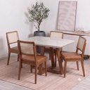 Ver imagem 5 de Conjunto de Jantar Mesa com Vidro Bennett 4 Cadeiras Saga - Caramelo