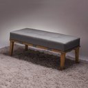 Ver imagem 5 de Puff Decorativo 100cm Martínez Linho Pés Madeira Cinza/Natural - Gran Belo