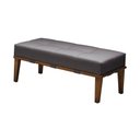 Ver imagem 1 de Puff Decorativo 100cm Martínez Linho Pés Madeira Cinza/Natural - Gran Belo