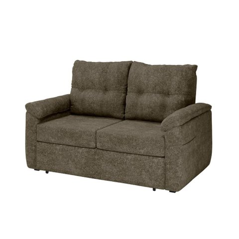Sofá Cama 2 Lugares Casal 1,60 Mts Chenile Tiffany Matrix Cor:chenile Prince Marrom