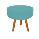 Ver imagem 1 de Puff Decorativo Lavinia Suede Pes Castanho Azul Tiffany