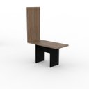 Ver imagem 3 de Mesa Para Reunião Tampo 40mm Com Painel Tv Ameixa Negra 1,35x60 Atacadao Dos Móveis