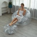Ver imagem 2 de Poltrona Inflável Lazy Lounge Glitter com Puff Vg Plus Prata