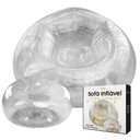 Ver imagem 1 de Poltrona Inflável Lazy Lounge Glitter com Puff Vg Plus Prata