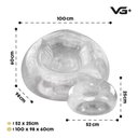 Ver imagem 5 de Poltrona Inflável Lazy Lounge Glitter com Puff Vg Plus Prata