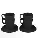 Ver imagem 1 de Conjunto Com 4 Canecas Empilháveis e 4 Pires Preto Coza