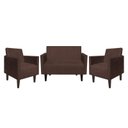 Ver imagem 2 de Kit Namoradeira 2 Lugares e 2 Poltronas Jade Suede Marrom - D'Rossi