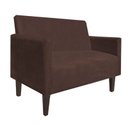 Ver imagem 3 de Kit Namoradeira 2 Lugares e 2 Poltronas Jade Suede Marrom - D'Rossi