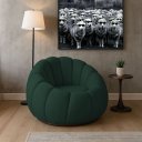 Ver imagem 1 de Poltrona Decoratica Orgânica Fixa Nuvem Veludo Verde - Loja Sheep