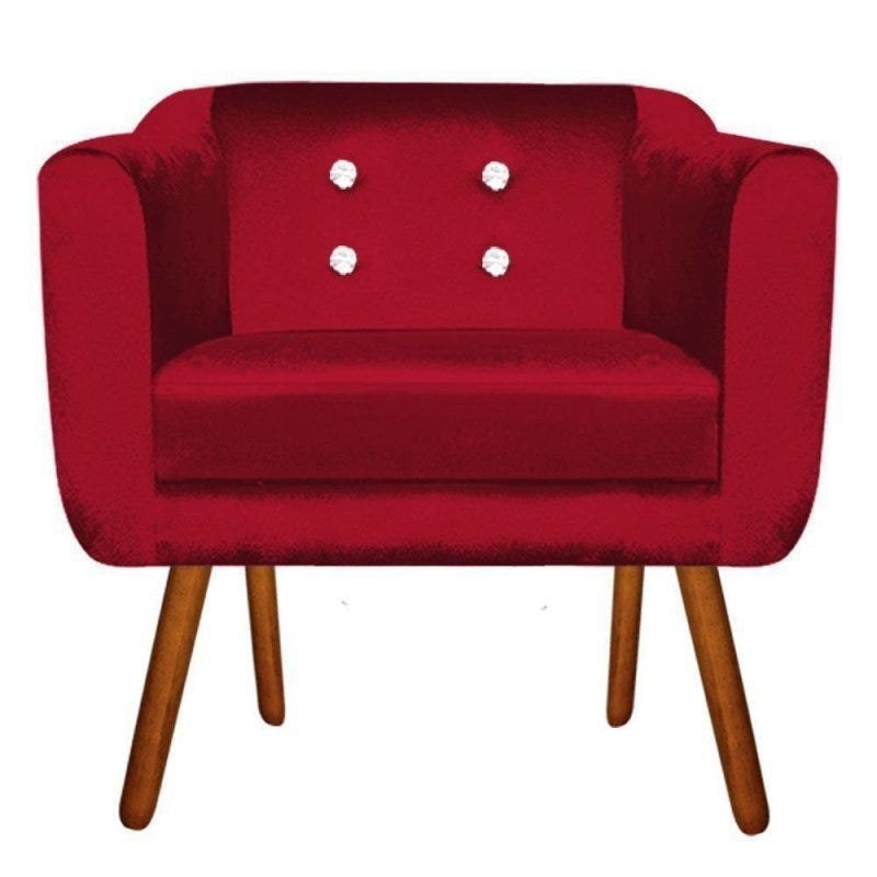 Kit Sofá Retrô Namoradeira 2 Lugares e 2 Poltronas Julia Acetinado