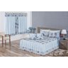Colcha e Cortina para Quarto Casal Azul Estampado - 1