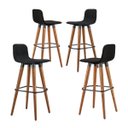 Ver imagem 2 de Cj 4 Banquetas de Luxo Línea em Linho Alto Padrão Aço Preto - Preto