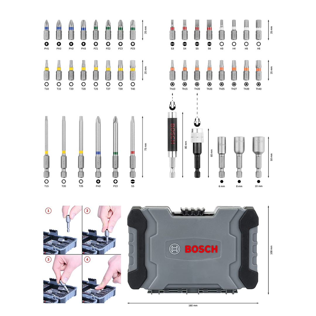 Kit para Parafusar 43 Peças - Bosch 2607017164000 - 3