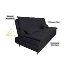 Ver imagem 3 de Sofá Cama 3 Lugares 197cm Soho Suede Preto Herrero Decor Preto