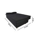 Ver imagem 4 de Sofá Cama 3 Lugares 197cm Soho Suede Preto Herrero Decor Preto