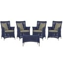 Ver imagem 1 de 4 Poltronas e 1 Mesa Igapó Alumínio Fendi Corda Náutica E8 Azul