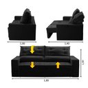 Ver imagem 2 de Sofá Retrátil e Reclinável 3 lugares com Molas 1,80m Laisa Suede Preto Madelina Decor