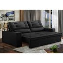 Ver imagem 1 de Sofá Retrátil e Reclinável 3 lugares com Molas 1,80m Laisa Suede Preto Madelina Decor