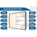 Ver imagem 2 de Guarda Roupa Casal 2 Portas de Correr e 6 Gavetas C/ Espelho Cavic Duna/off White - Henn