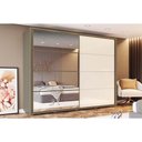 Ver imagem 1 de Guarda Roupa Casal 2 Portas de Correr e 6 Gavetas C/ Espelho Cavic Duna/off White - Henn