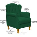 Ver imagem 4 de Poltrona Decorativa Para Sala de Estar Yara Suede Verde Musgo - Lyam Decor